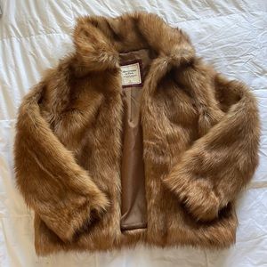 abercrombie & fitch faux fur coat